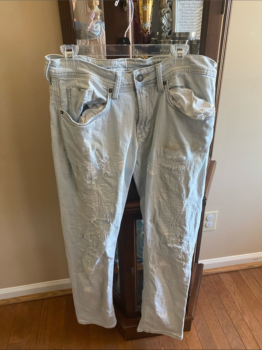 #11 Buffalo David Bitton Light Wash Distressed Men’s Jeans. #11